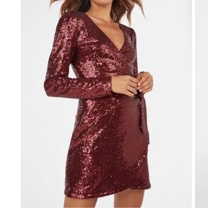 Just Fab Sequin Wrap Dress